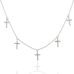 Diamond Multi Cross Necklace